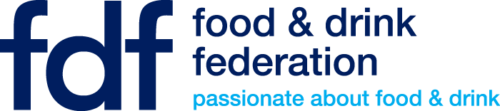 FDF food drink federation logo with strapline in dark and light blue