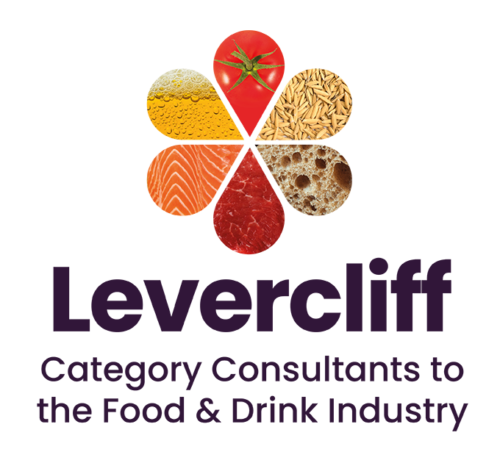 Levercliff logo with text "category consultants to the food and drink industry" with segmented icon